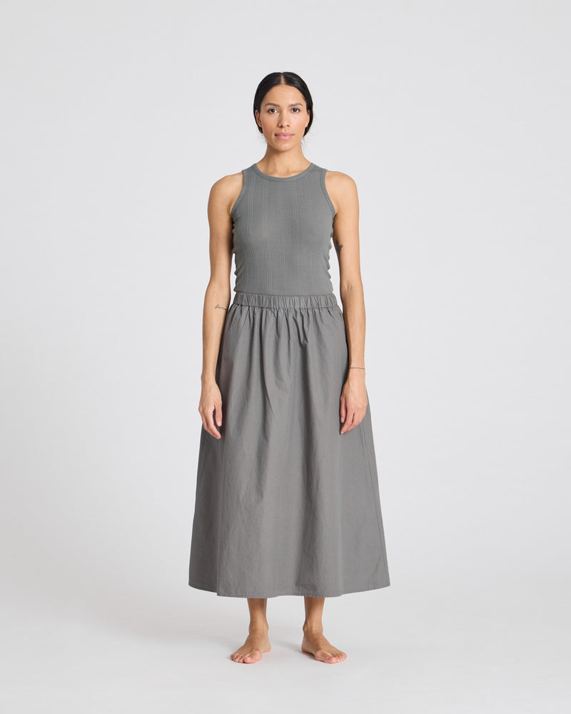 GAI+LISVA Astrid Long Skirt Poplin Dresses & Skirts 193 Metal Grey