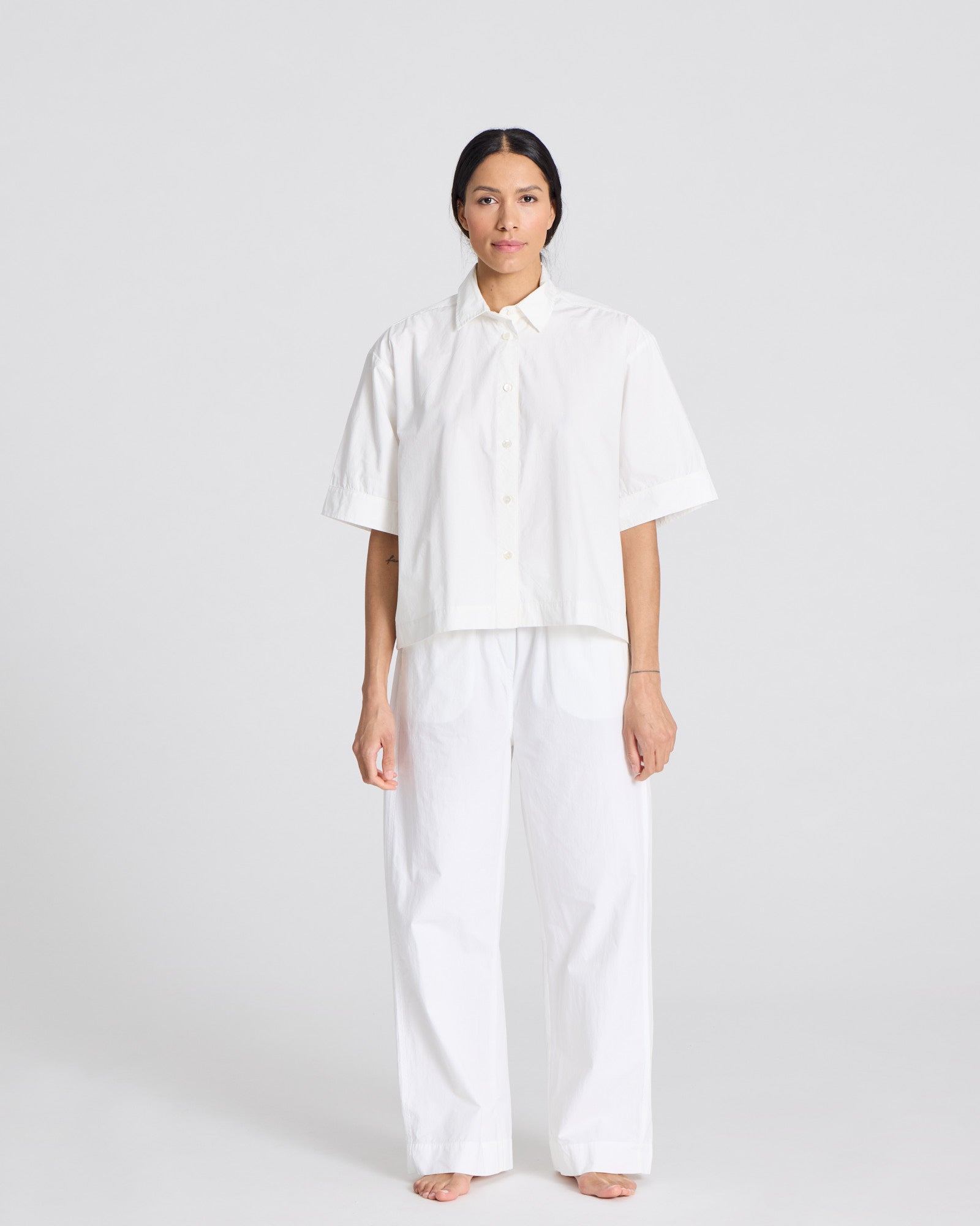 GAI+LISVA Astrid S/S Shirt Poplin Gots Shirts & Blouses 100 White