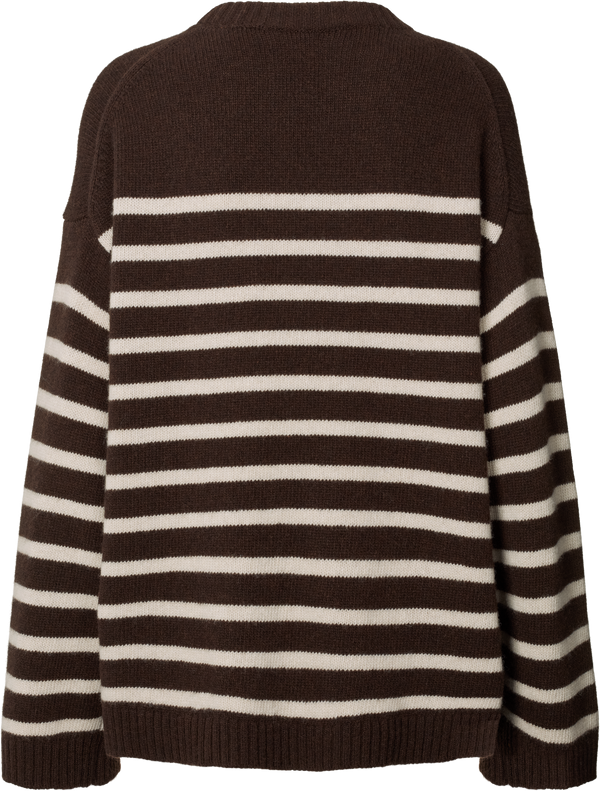 GAI+LISVA Barbera Stripe Lambswool Jumper Knit 681 Mulch