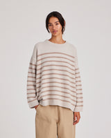 GAI+LISVA Barbera Stripe Lambswool Jumper Knit 960 Shitake