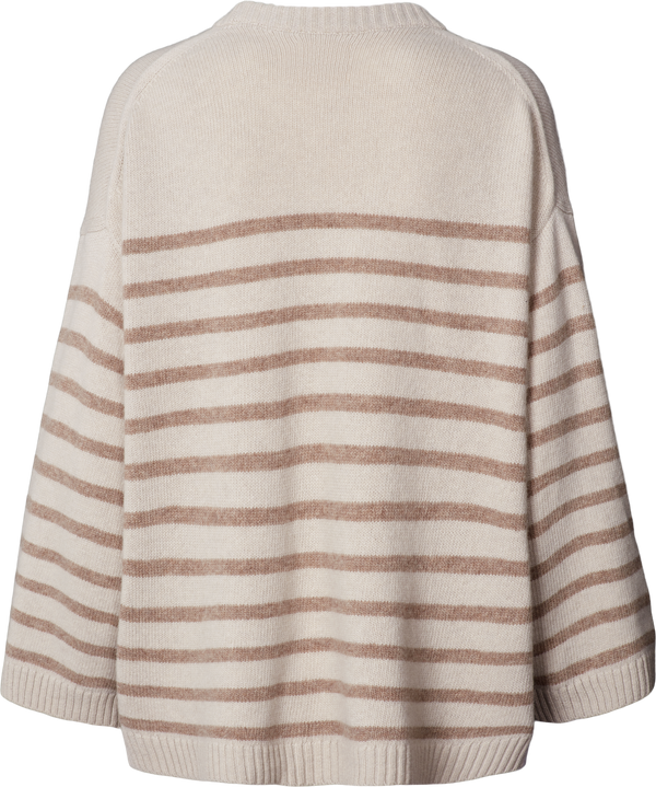 GAI+LISVA Barbera Stripe Lambswool Jumper Knit 960 Shitake