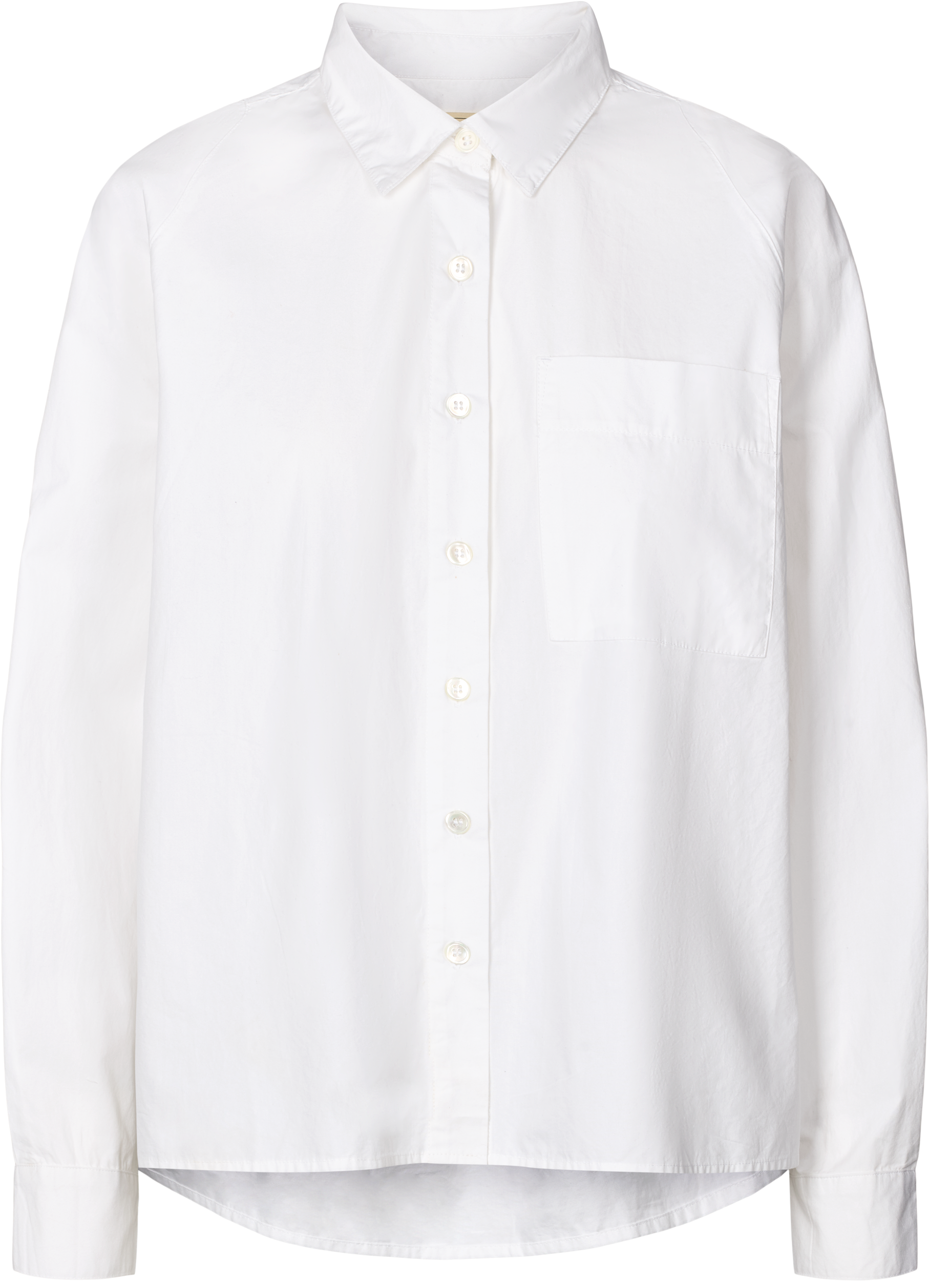 GAI+LISVA Bella Raglan L/S Poplin Short Shirt GOTS 243975 Top 100 White