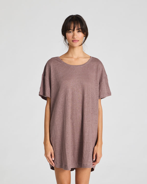 GAI+LISVA Bertha Linen T-shirt Top 658 Peppercorn