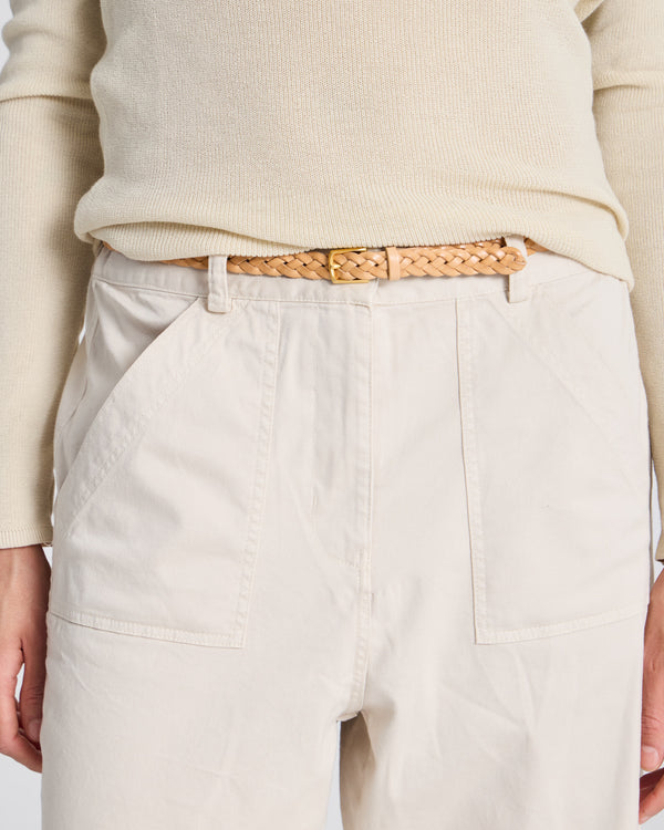 GAI+LISVA Braided Leather Belt Accessories 967 Natural