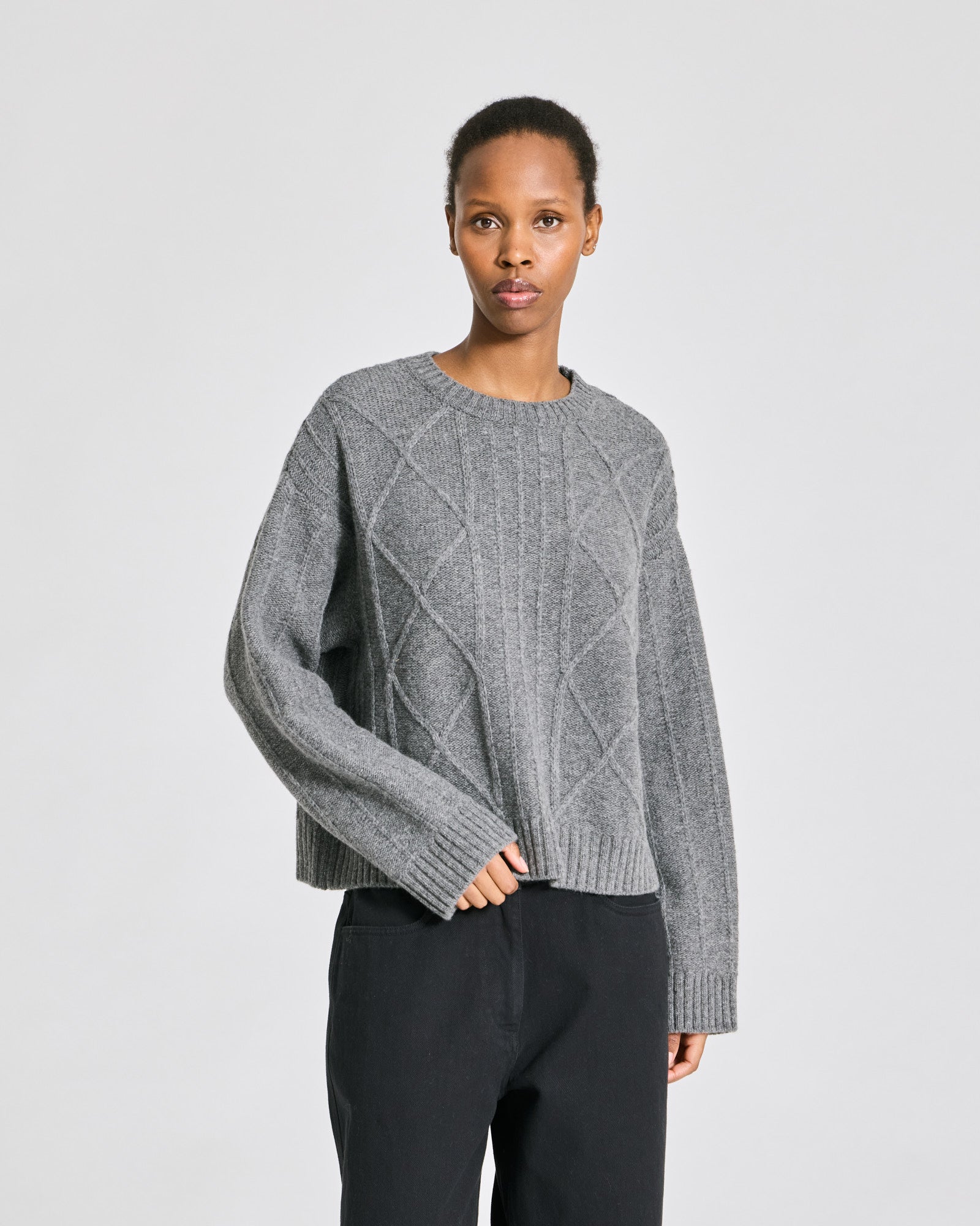 GAI+LISVA Carina L/S Pullover Lambswool Knit Lambswool l Knitwear 631 Grafitti Grey Melangé