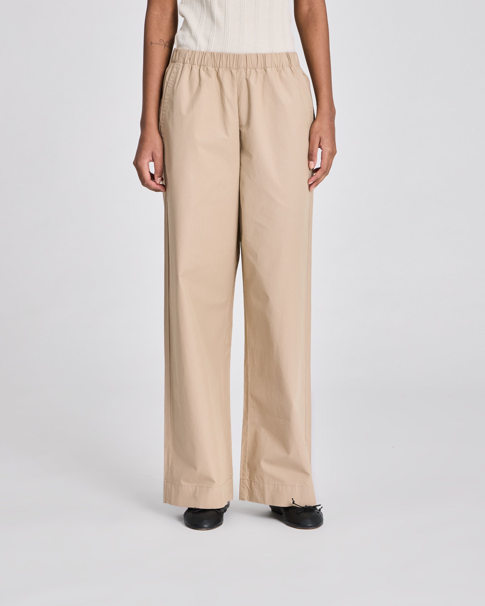 Christine Poplin Pants GOTS - Chinchilla
