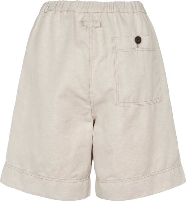 Cille Cotton Linen Shorts - Ecru