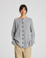 GAI+LISVA Clara Lambswool Cardigan Knit 602 Grey Melange