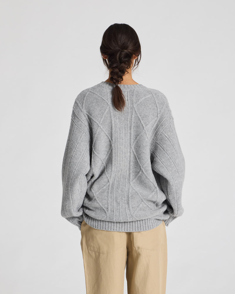 GAI+LISVA Clara Lambswool Cardigan Knit 602 Grey Melange