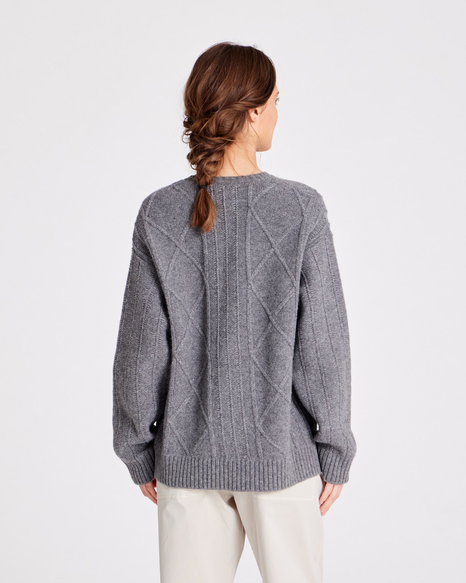 GAI+LISVA Clara Lambswool Cardigan Knit 631 Grafitti Grey Melangé