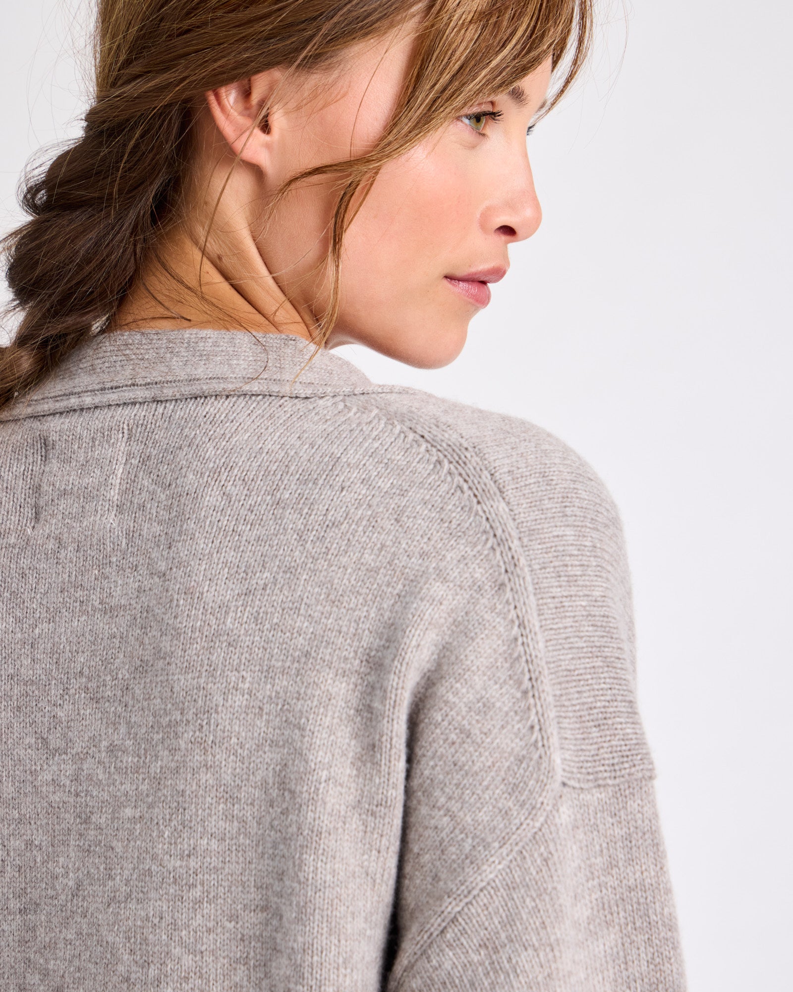 GAI+LISVA Edith Lambswool Cardigan GOTS 243975 Knit 173 Stone Grey