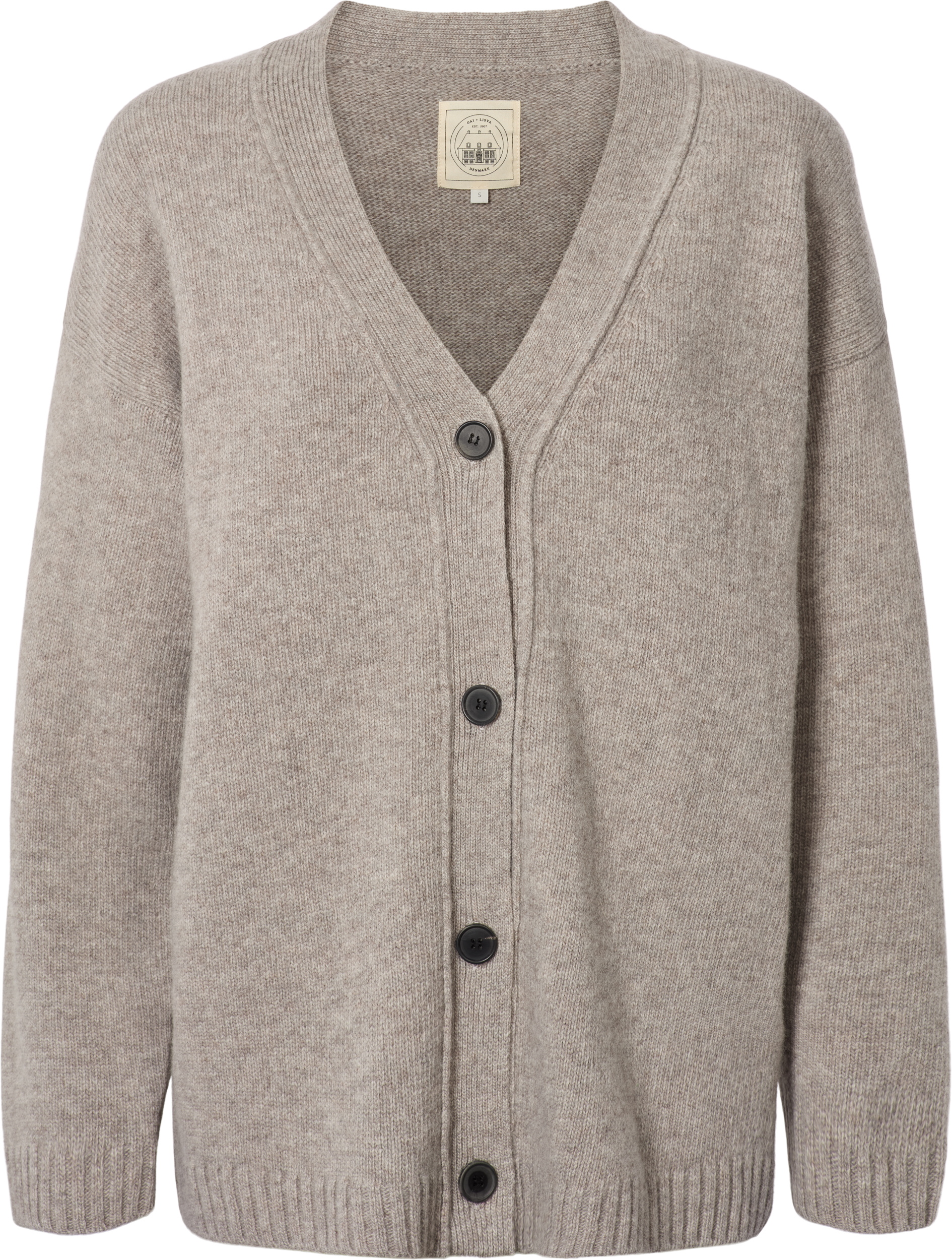 GAI+LISVA Edith Lambswool Cardigan GOTS 243975 Knit 173 Stone Grey