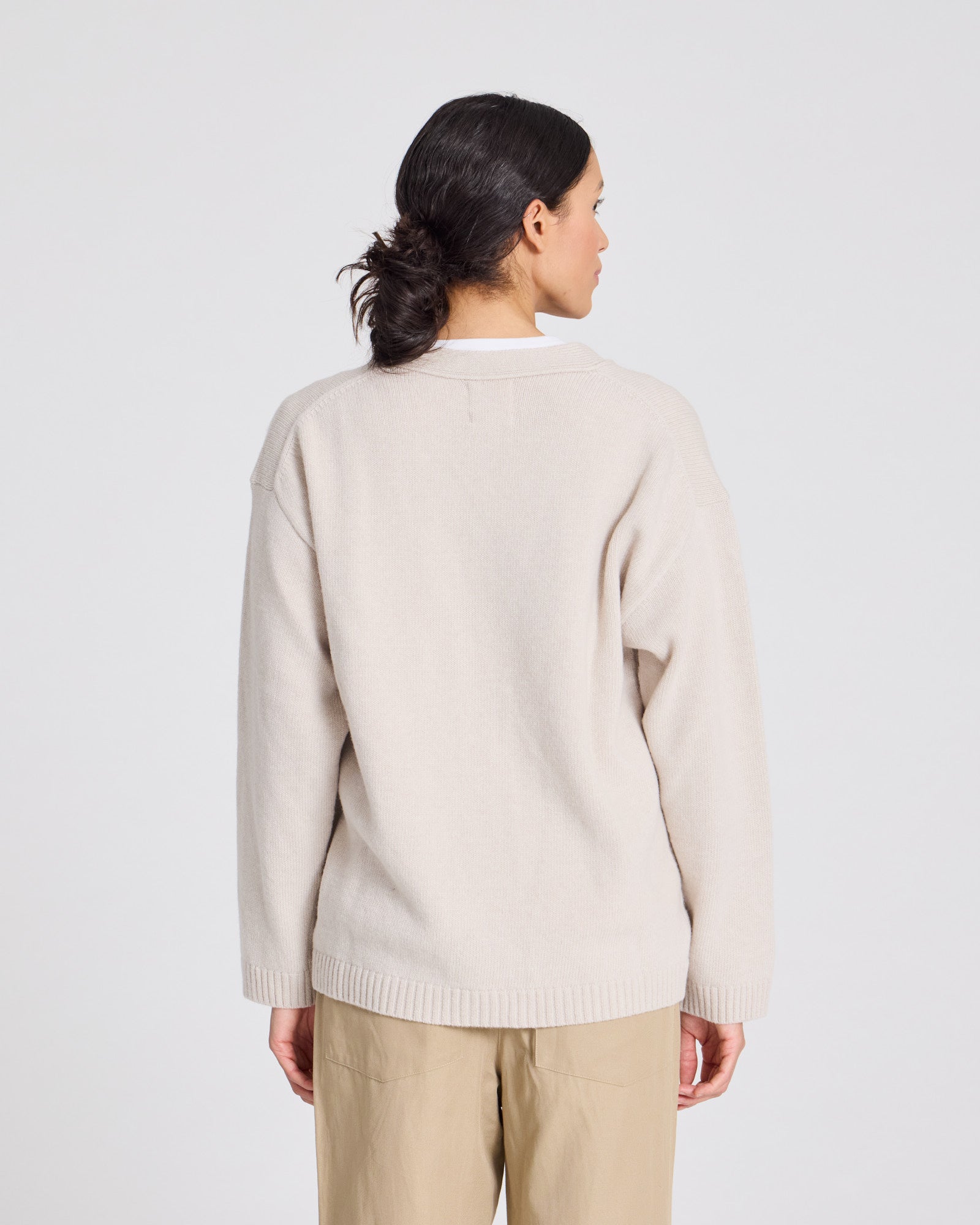 GAI+LISVA Edith Lambswool Cardigan GOTS 243975 Knit 826 Island Fossil