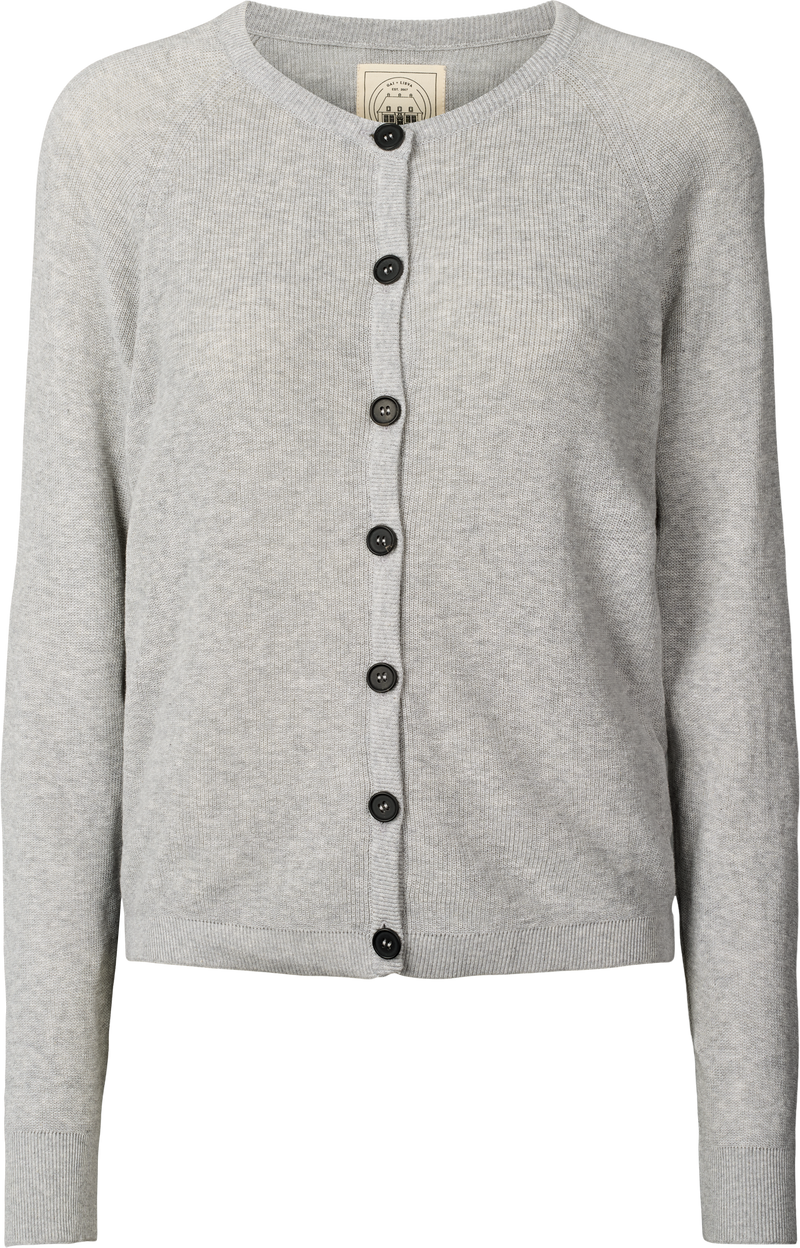 GAI+LISVA Ella Cardigan Cotton GOTS 243975 Knit 601 Light Grey Melange