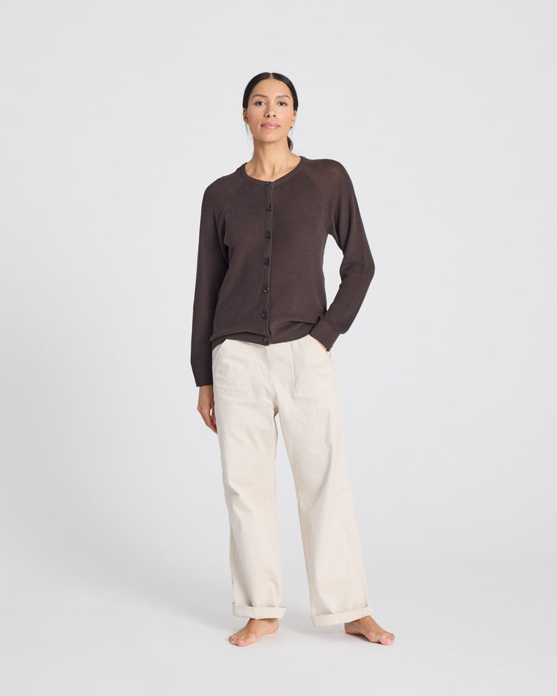 GAI+LISVA Ella Cardigan Cotton GOTS 243975 Knit 681 Mulch