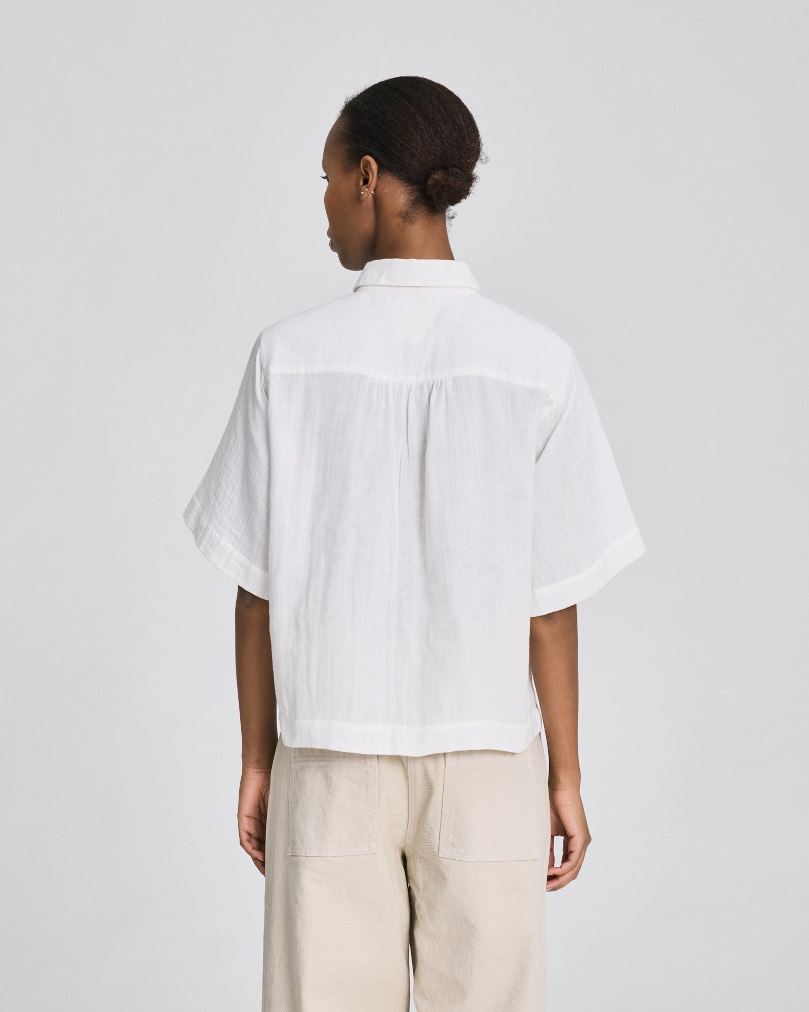 GAI+LISVA Elona S/S Double Cloth Shirt GOTS Shirts & Blouses 124 Whisper White