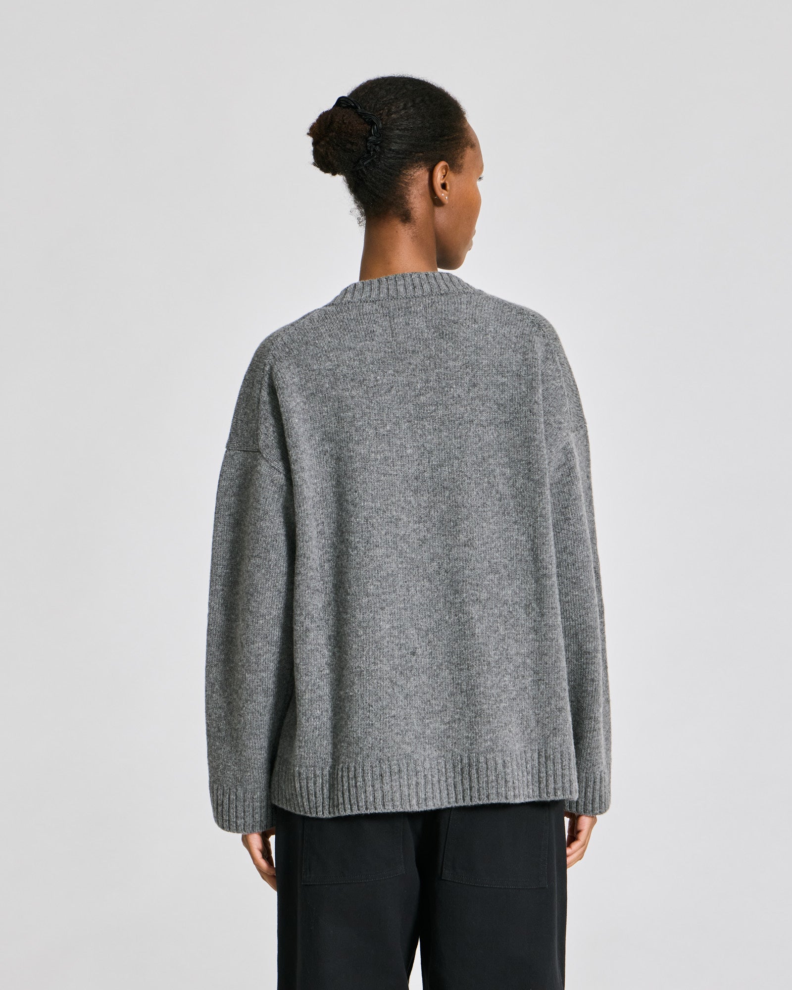 GAI+LISVA Elvira Lambswool V-neck Knit Lambswool l Knitwear 631 Grafitti Grey Melangé