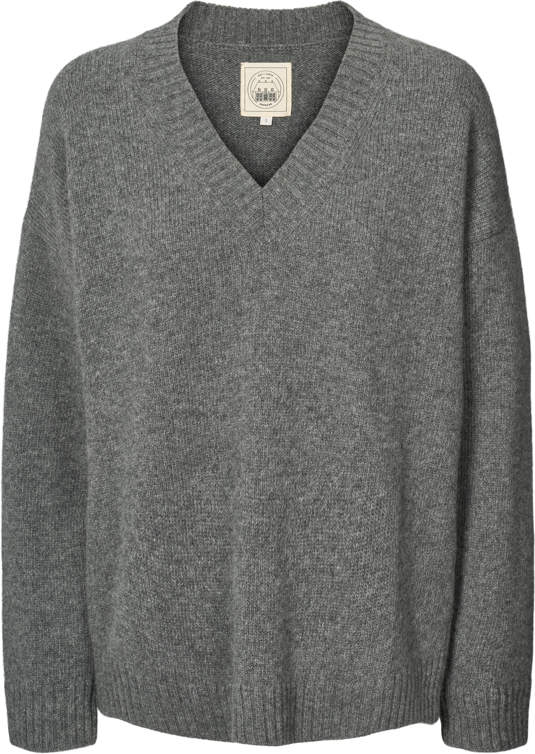 GAI+LISVA Elvira Lambswool V-neck Knit Lambswool l Knitwear 631 Grafitti Grey Melangé