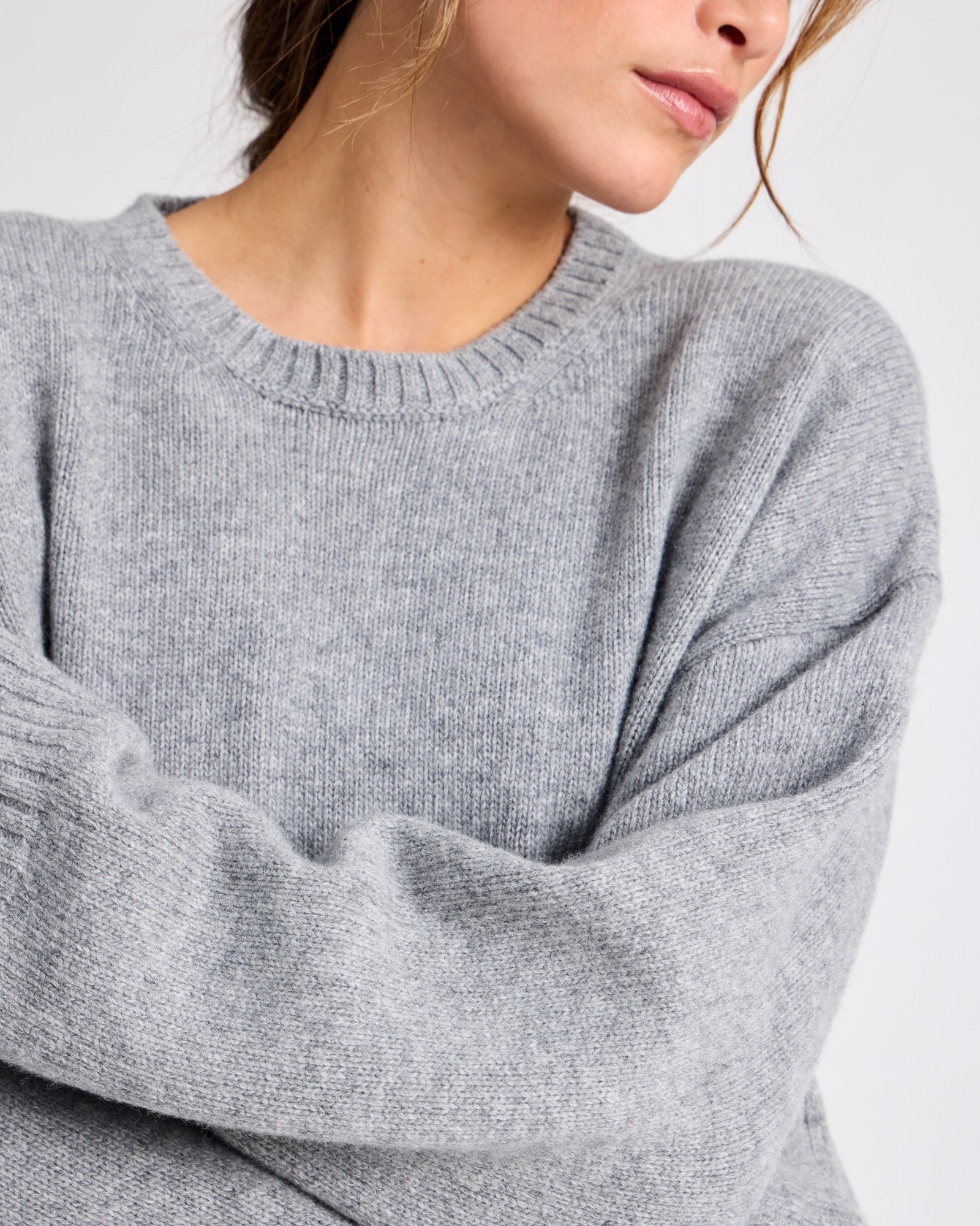GAI+LISVA Emely Lambswool Knit GOTS Knitwear 602 Grey Melange