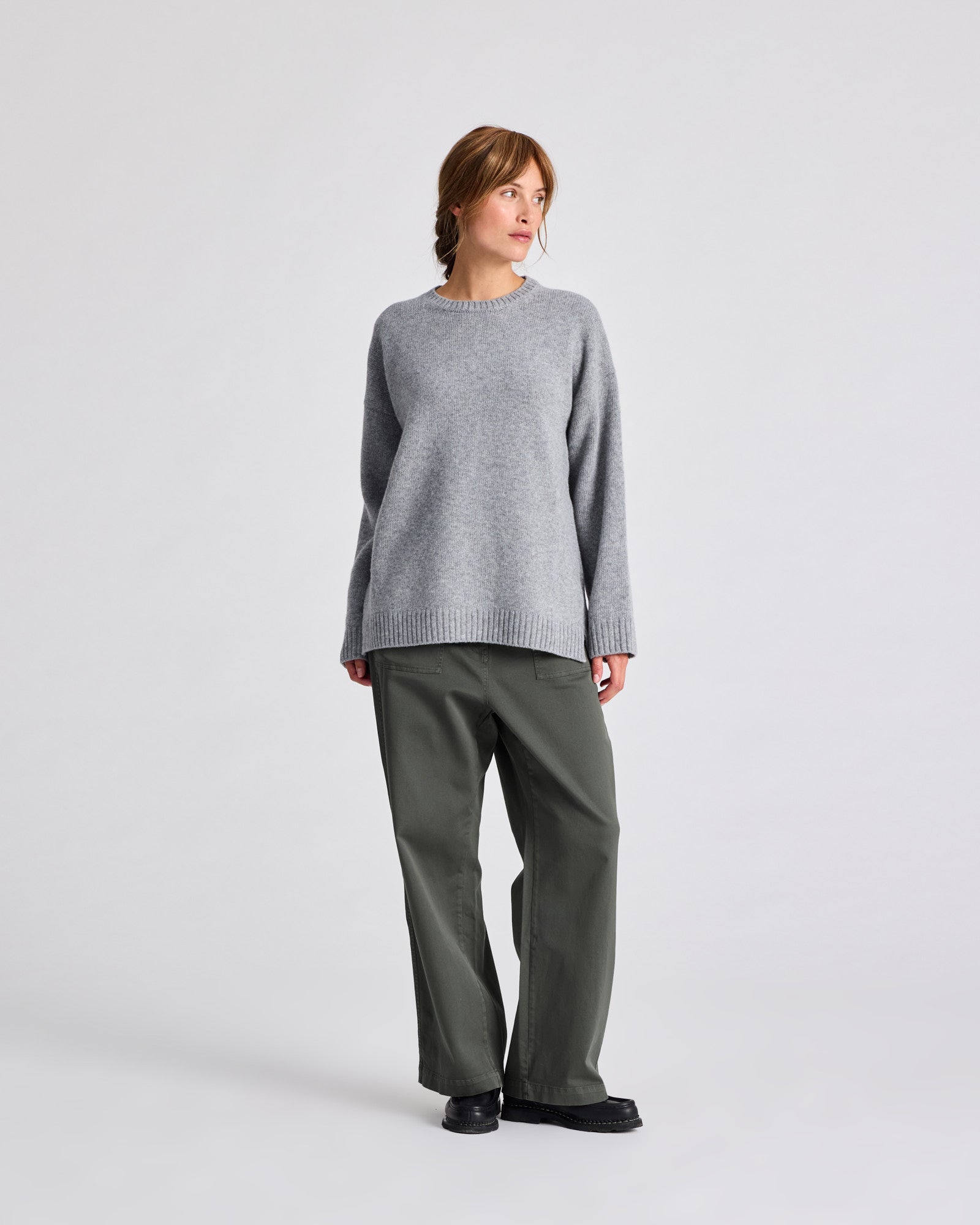 GAI+LISVA Emely Lambswool Knit GOTS Knitwear 602 Grey Melange