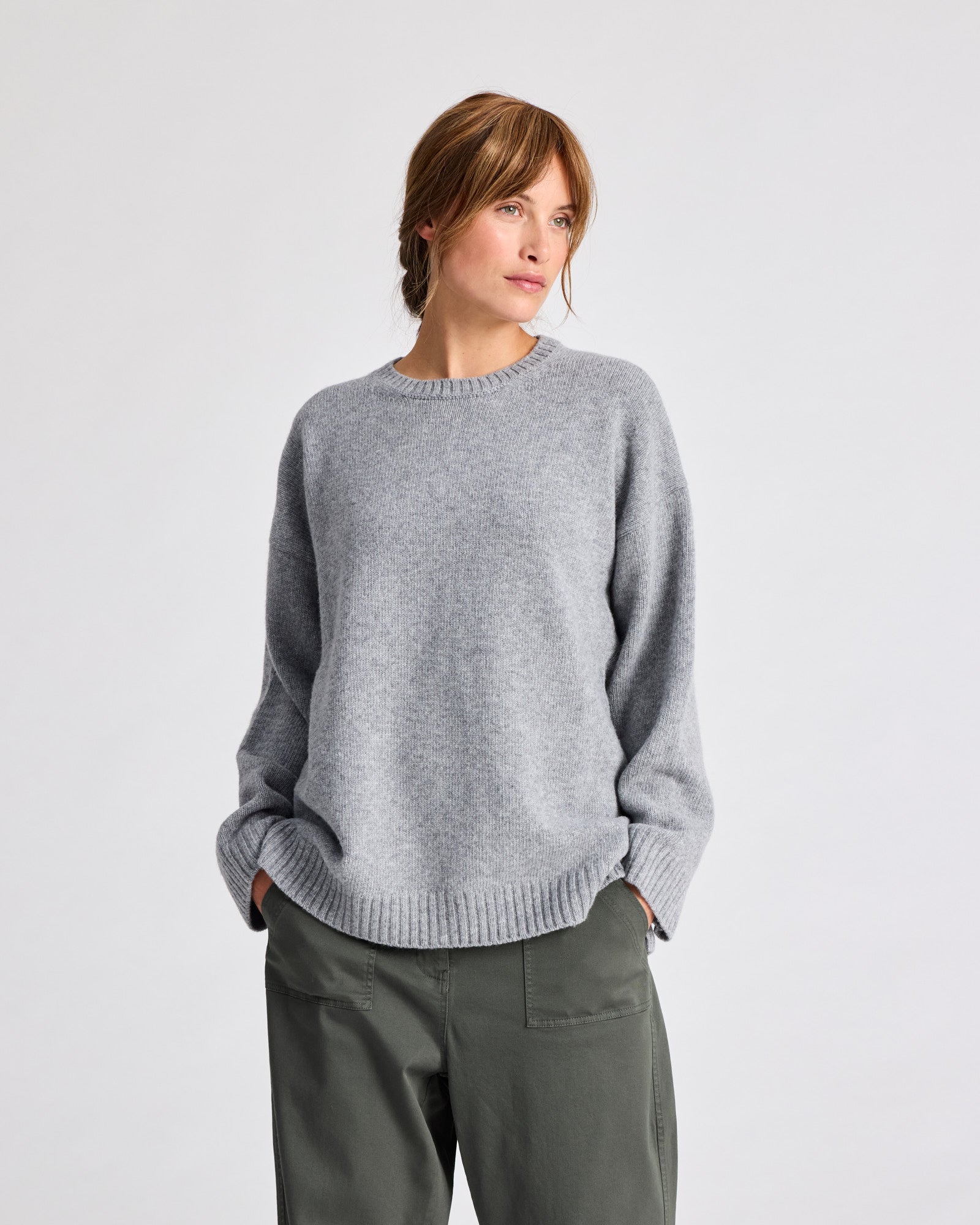 GAI+LISVA Emely Lambswool Knit GOTS Knitwear 602 Grey Melange