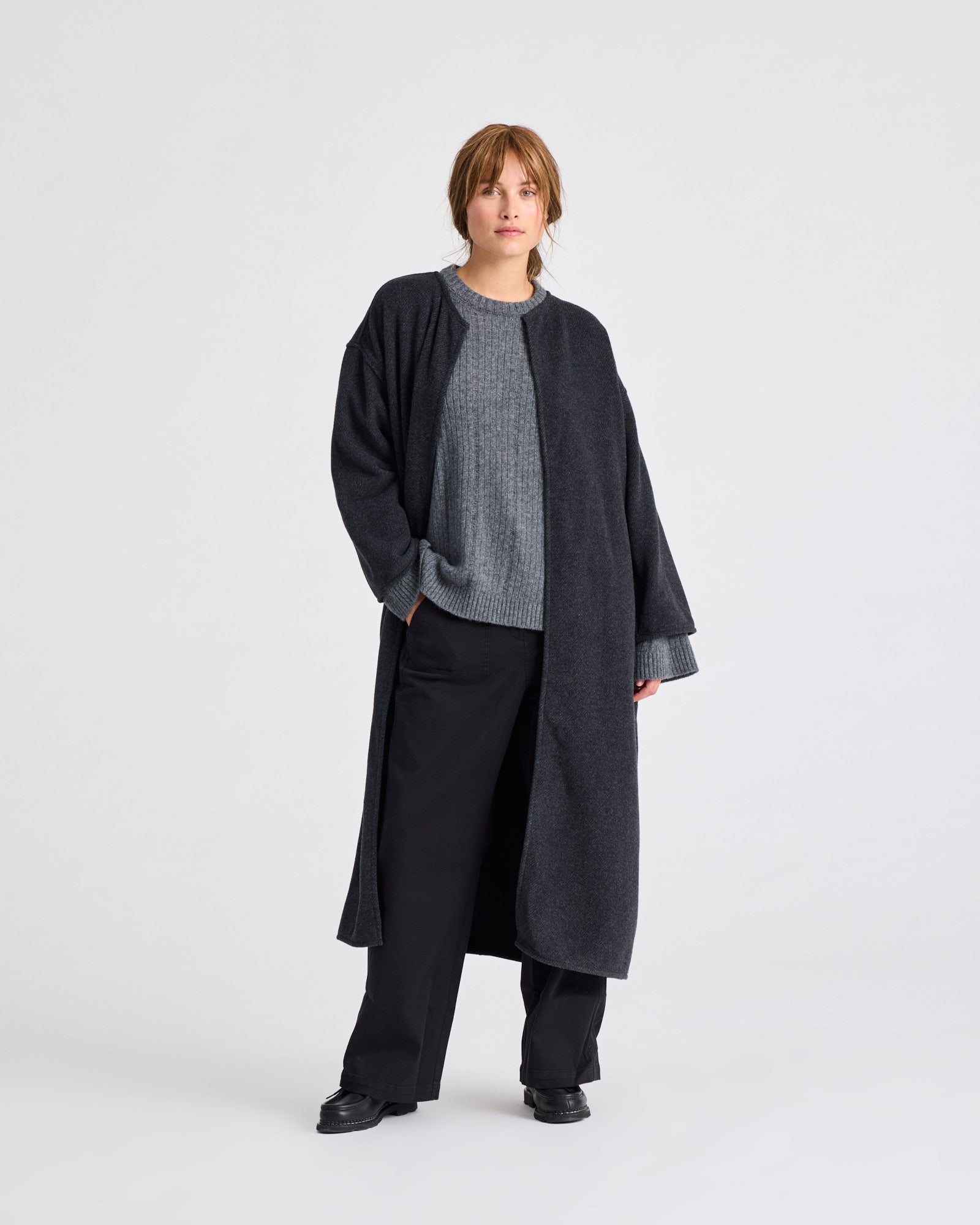 Flora Coat - Dark Grey Melangè