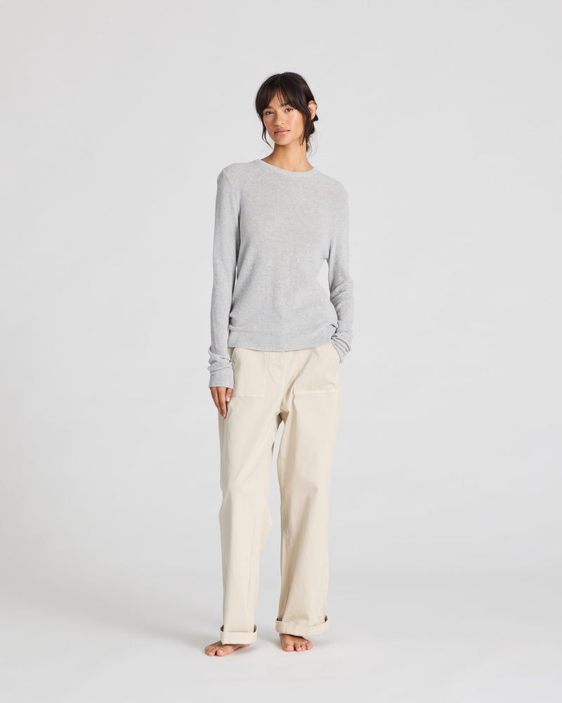 GAI+LISVA Freja L/S Knit GOTS 243975 Knit 601 Light Grey Melange