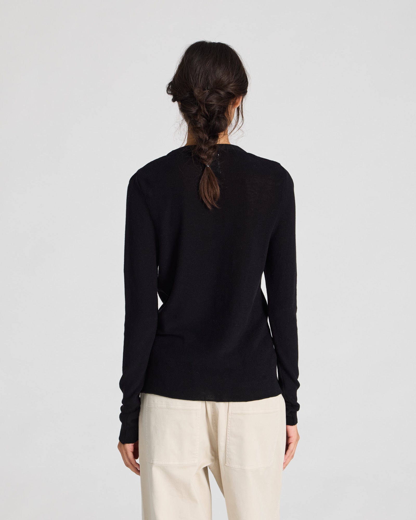 GAI+LISVA Freja L/S Cotton Rib Top GOTS Knitwear 650 Black