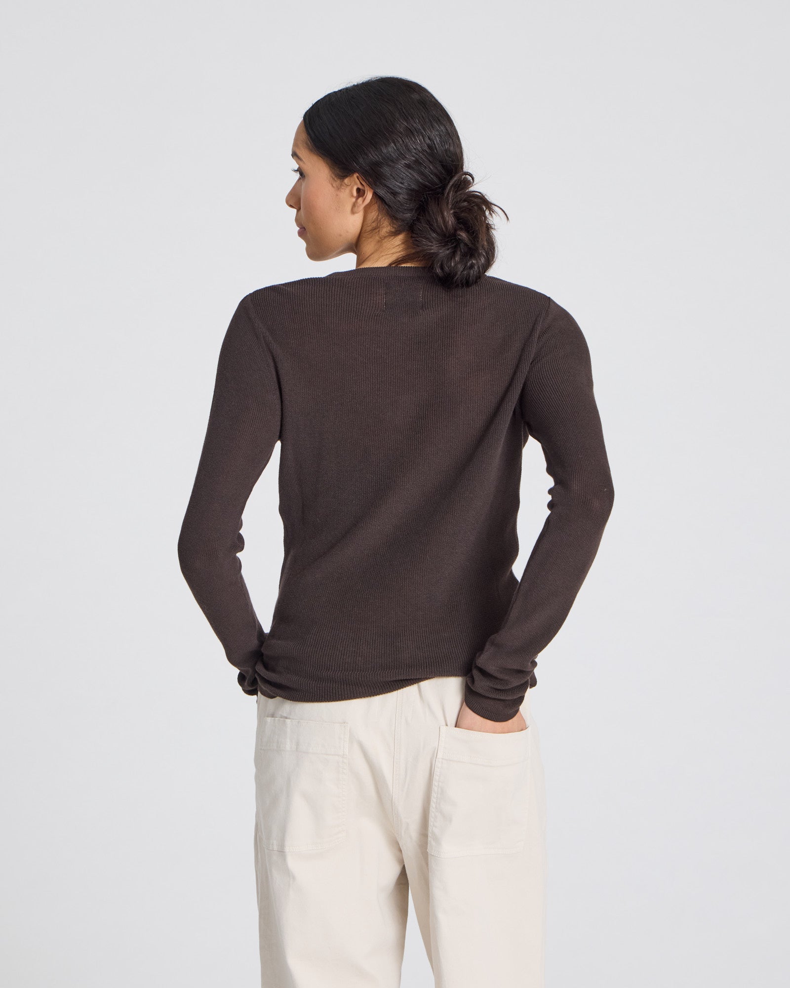 GAI+LISVA Freja L/S Cotton Rib Top GOTS Knitwear 681 Mulch