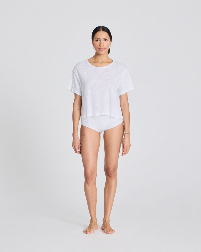 GAI+LISVA Ivalo Linen Tee Shirt Top 100 White