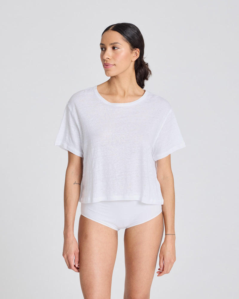 GAI+LISVA Ivalo Linen Tee Shirt Top 100 White