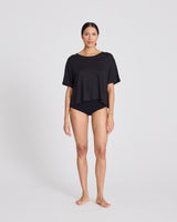 GAI+LISVA Ivalo Linen Tee Shirt Top 650 Black