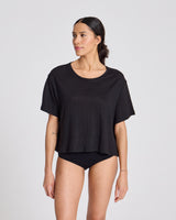 GAI+LISVA Ivalo Linen Tee Shirt Top 650 Black