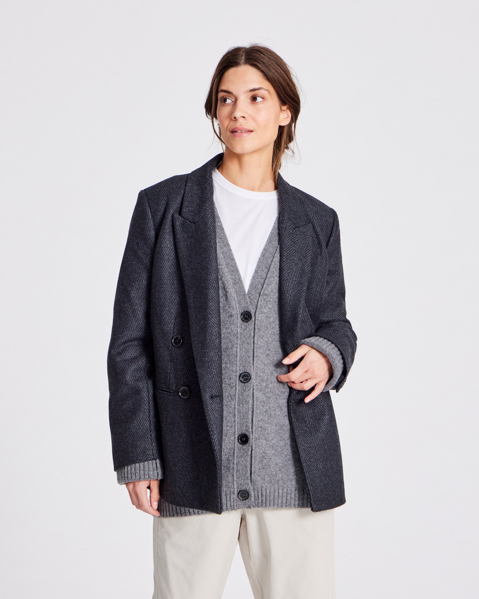 GAI+LISVA Josephine Jacket Outerwear 614 Dark Grey Melange