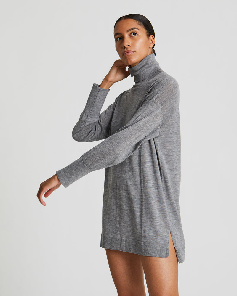 GAI+LISVA Julie Merino Turtleneck Knit 601 Light Grey Melange