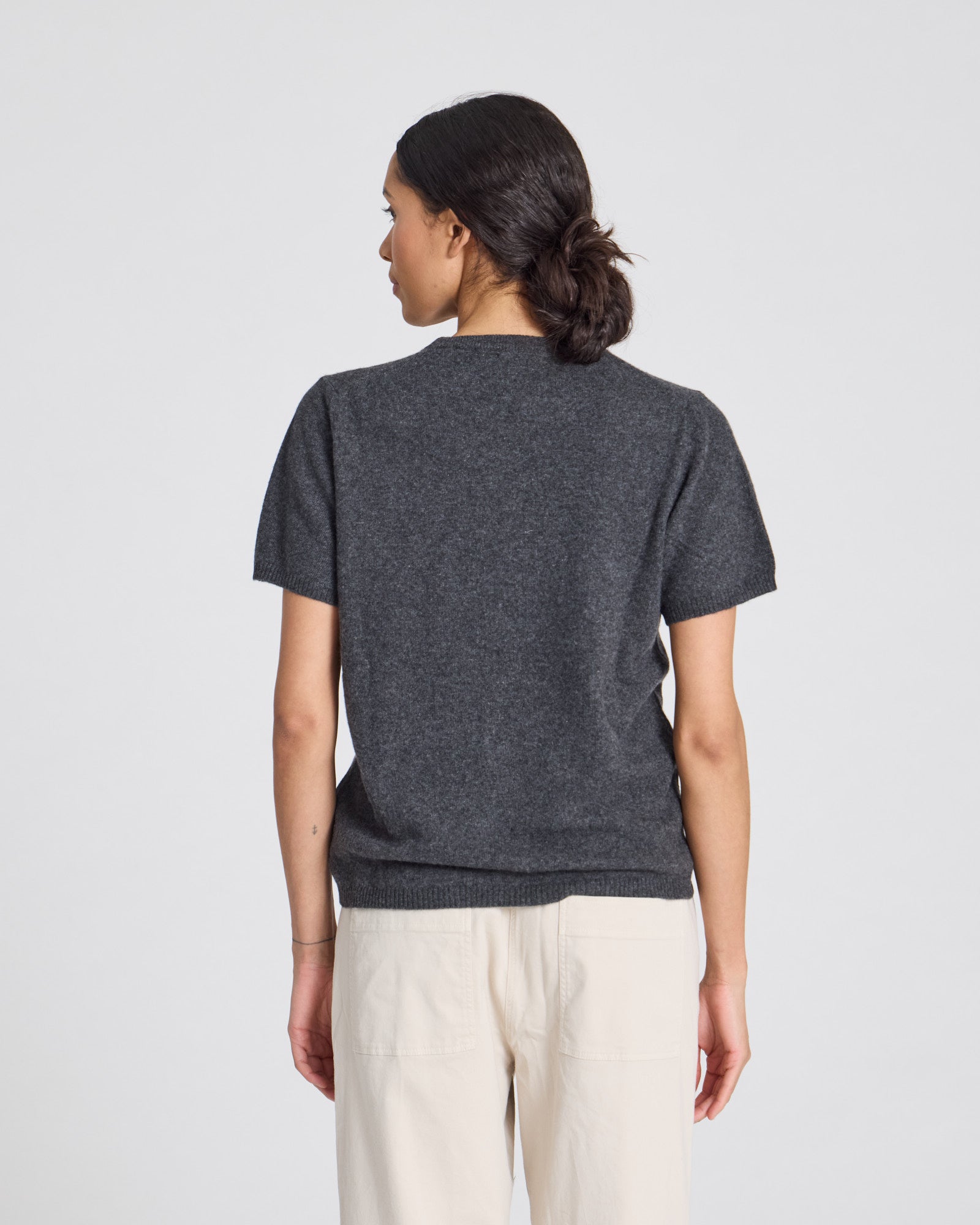 GAI+LISVA Ellia Cashmere Tee Knit 605 Dark Grey Melangè