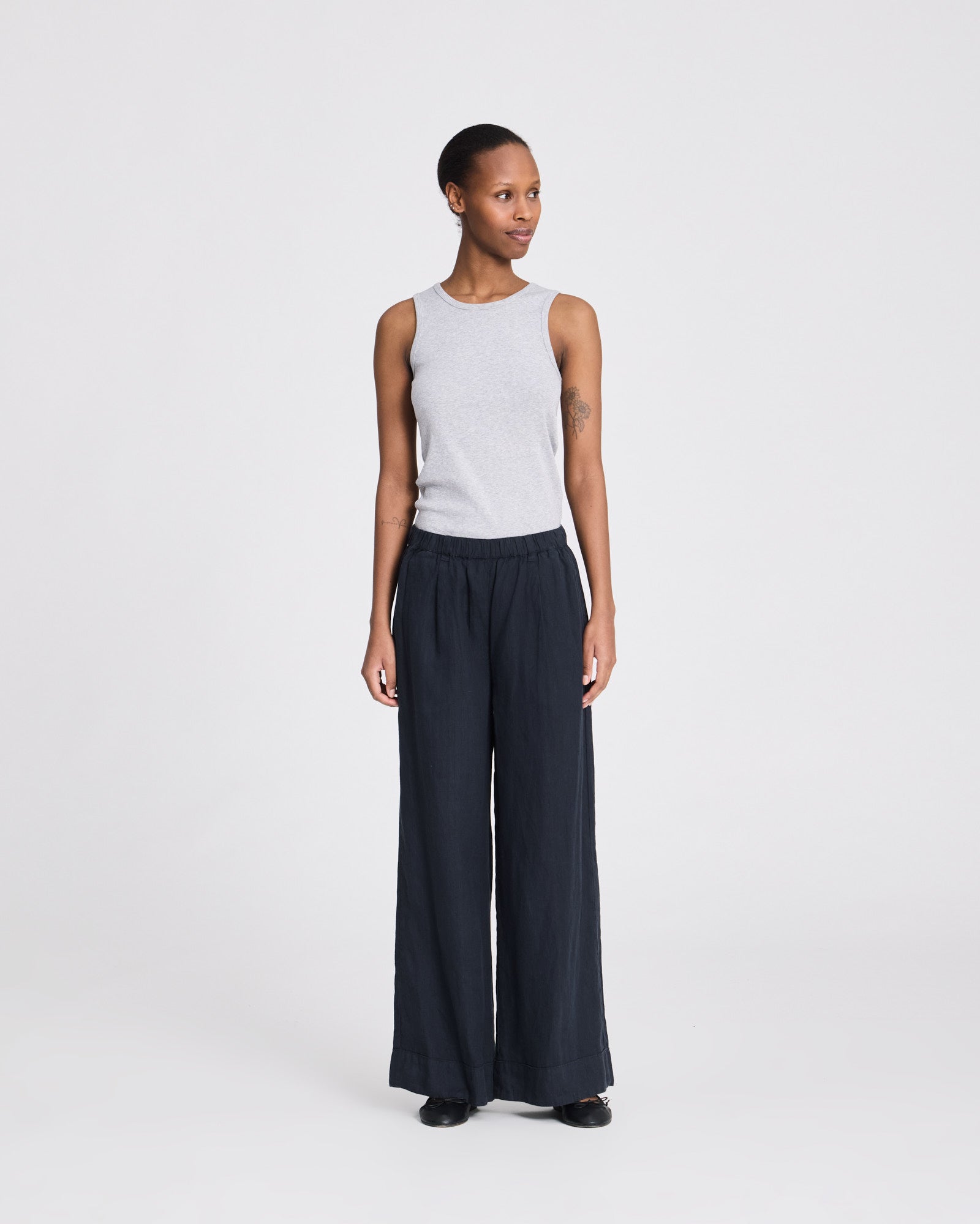 Leonora Linen Loose Pants GOTS - Midnight Blue