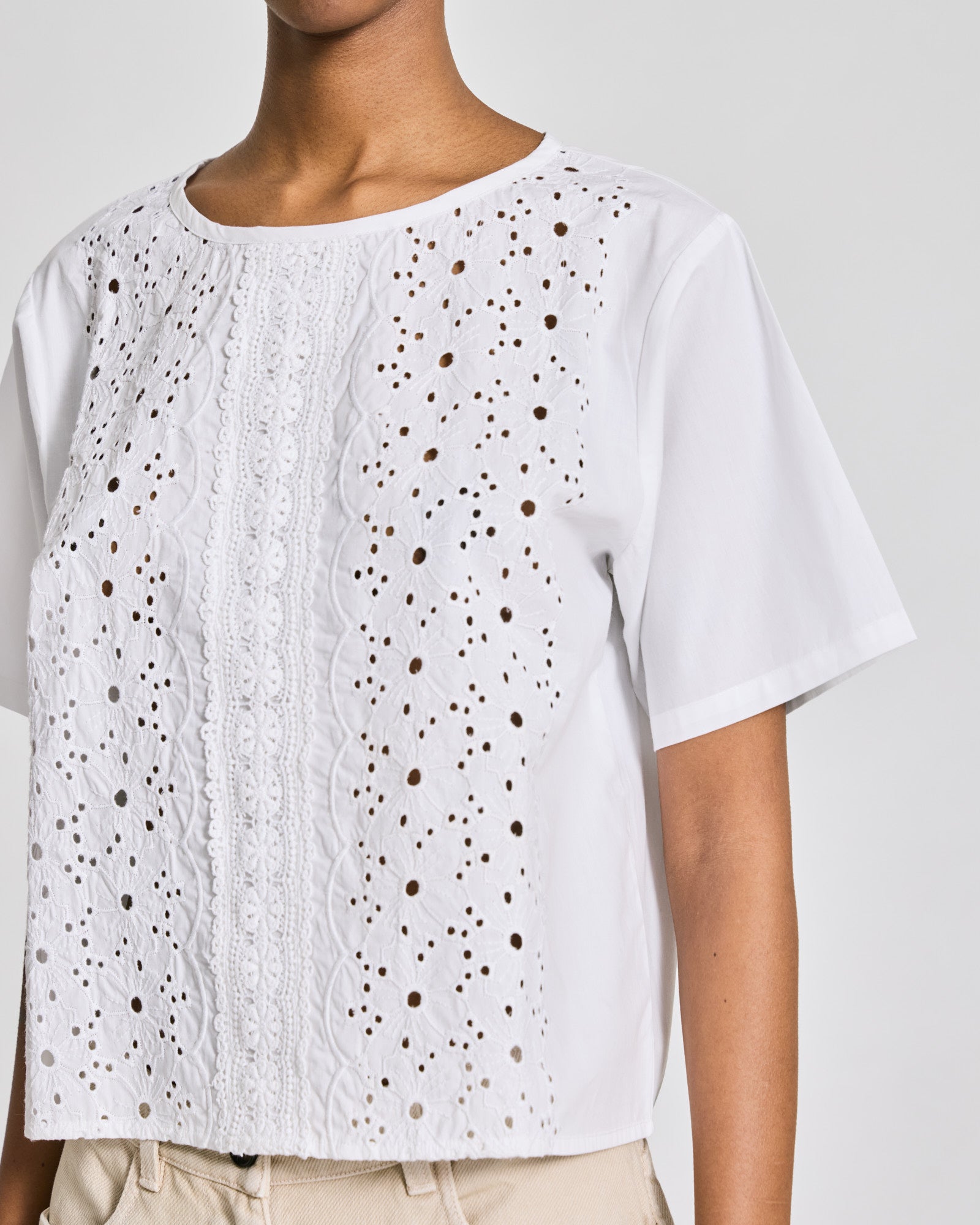 GAI+LISVA Lisva S/S Cotton Poplin Blouse Shirts & Blouses 100 White
