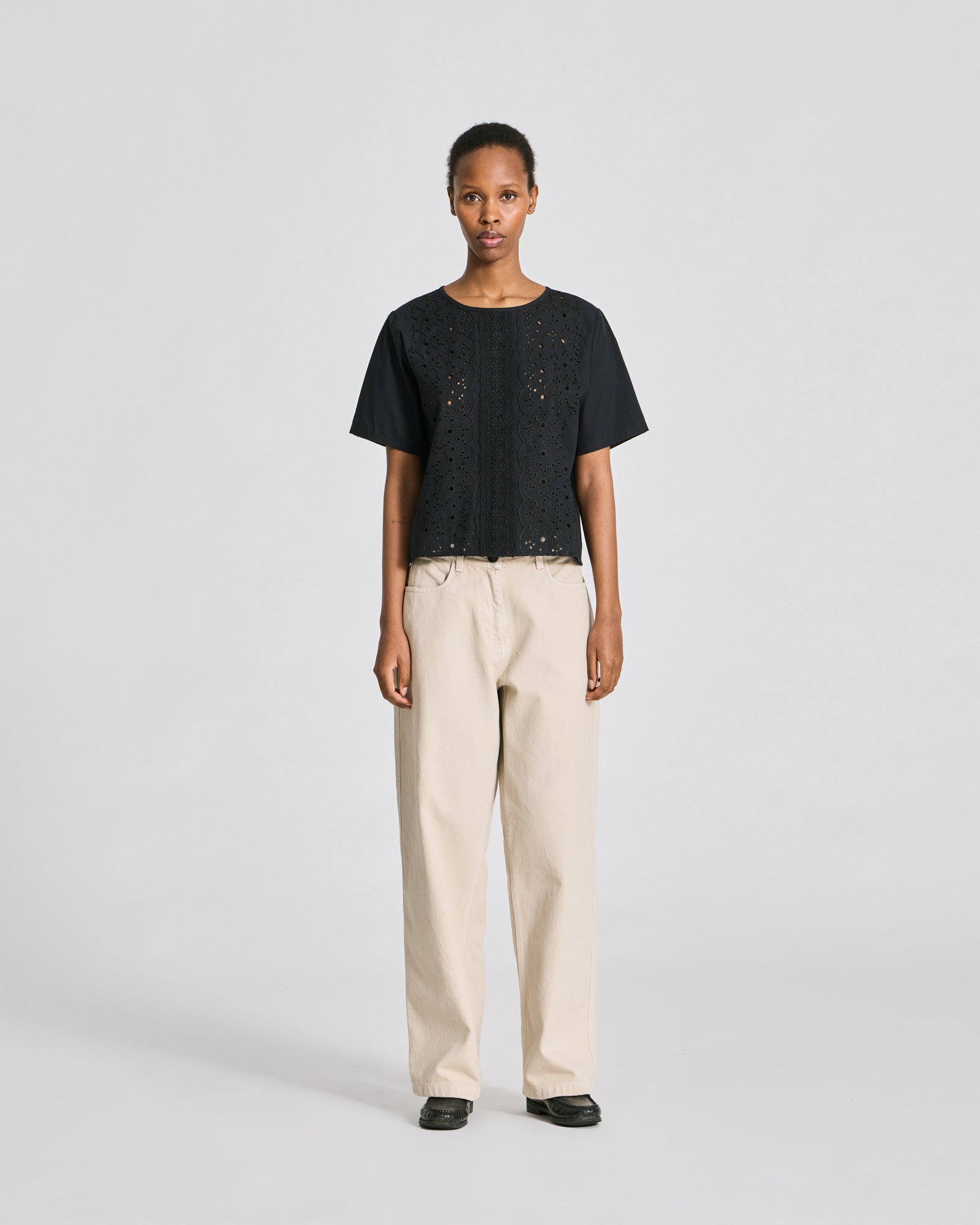 GAI+LISVA Lisva S/S Cotton Poplin Blouse Shirts & Blouses 650 Black