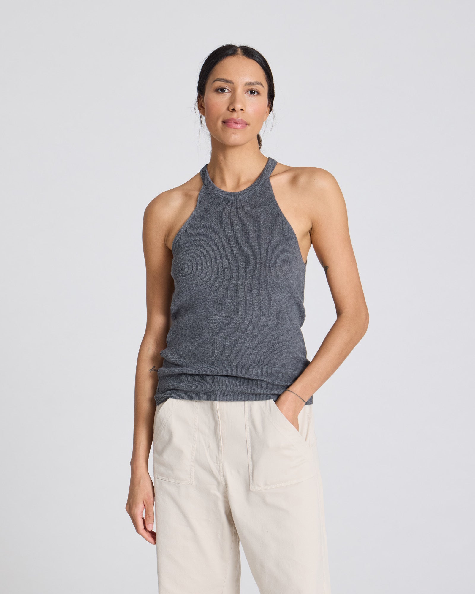 GAI+LISVA Lulu Knit Top GOTS 243975 Knit 605 Dark Grey Melangè