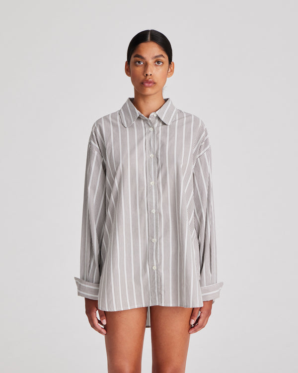 GAI+LISVA Luna Shirt Cotton Striped Shirt 962 Pin Stripe