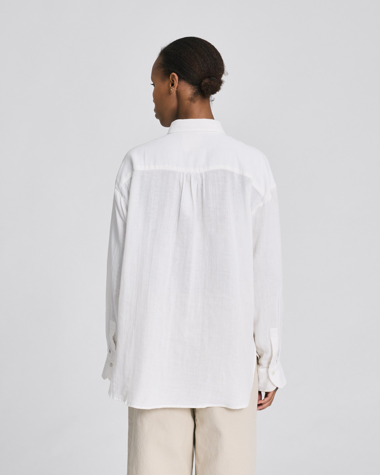 GAI+LISVA Lusinda L/S Double Cloth Shirt GOTS Shirts & Blouses 124 Whisper White