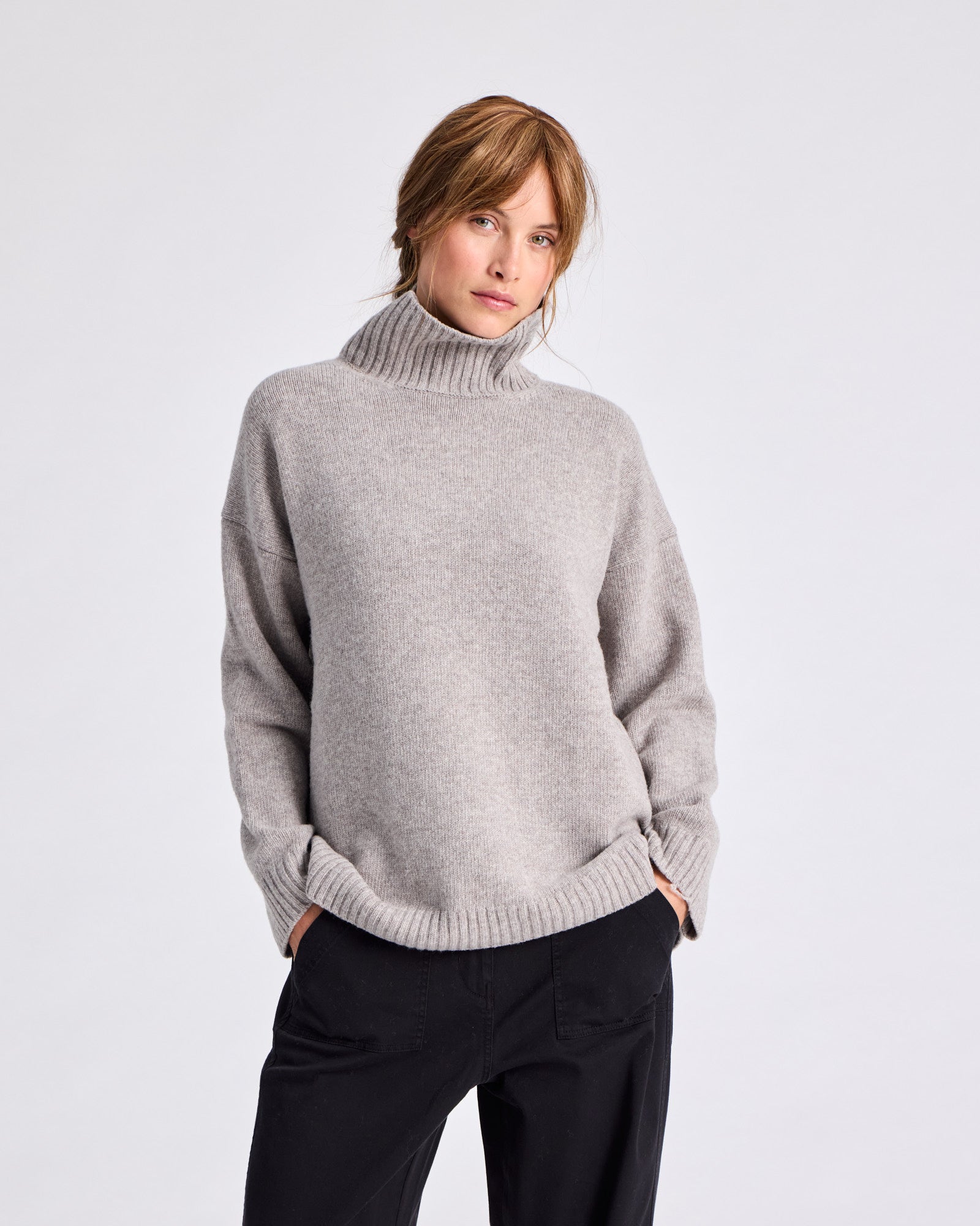 GAI+LISVA Mandie Lambswool Jumper GOTS 243975 Knit 173 Stone Grey
