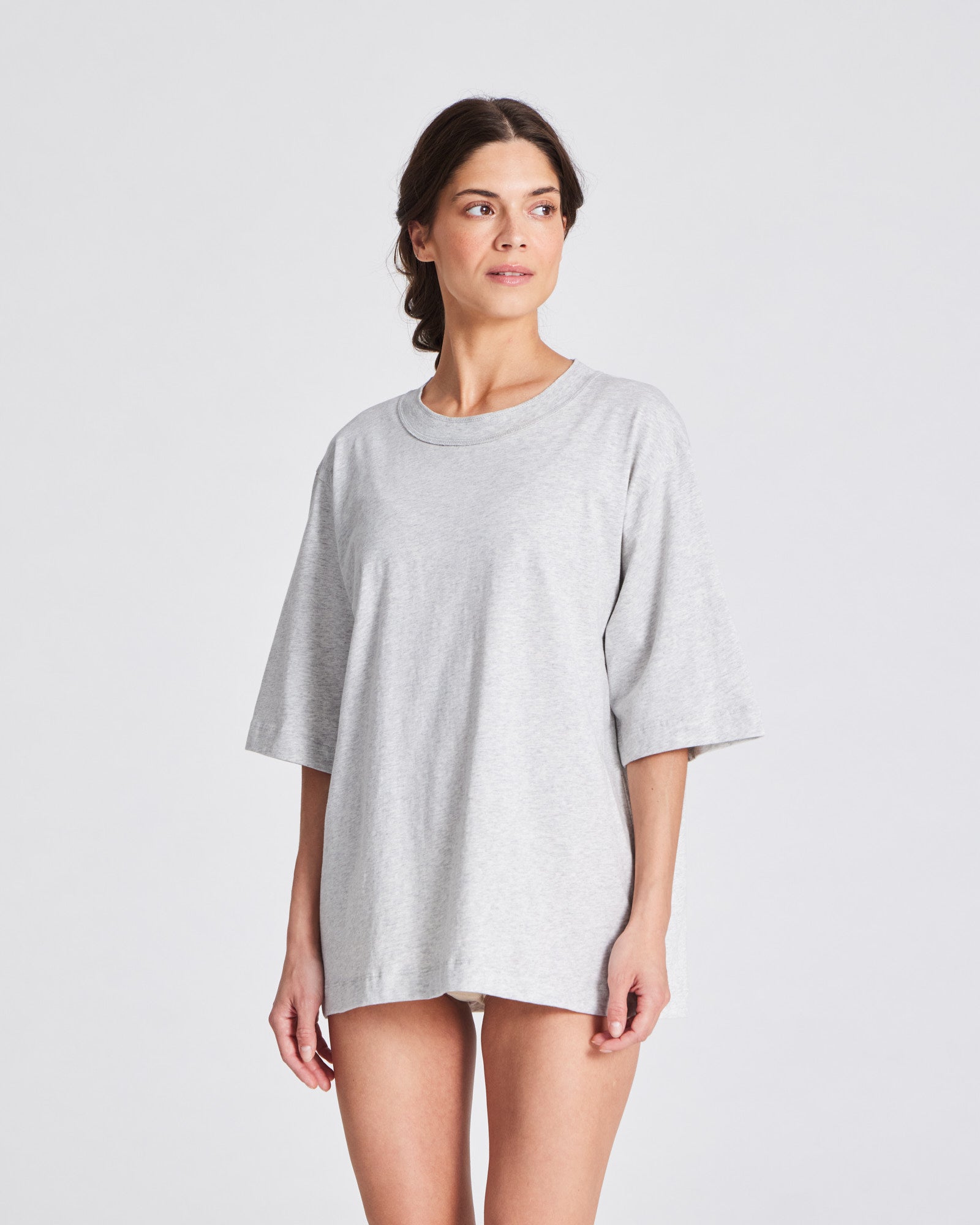 GAI+LISVA Maya Oversize Tee GOTS 243975 Tops & T-shirts 602 Grey Melange