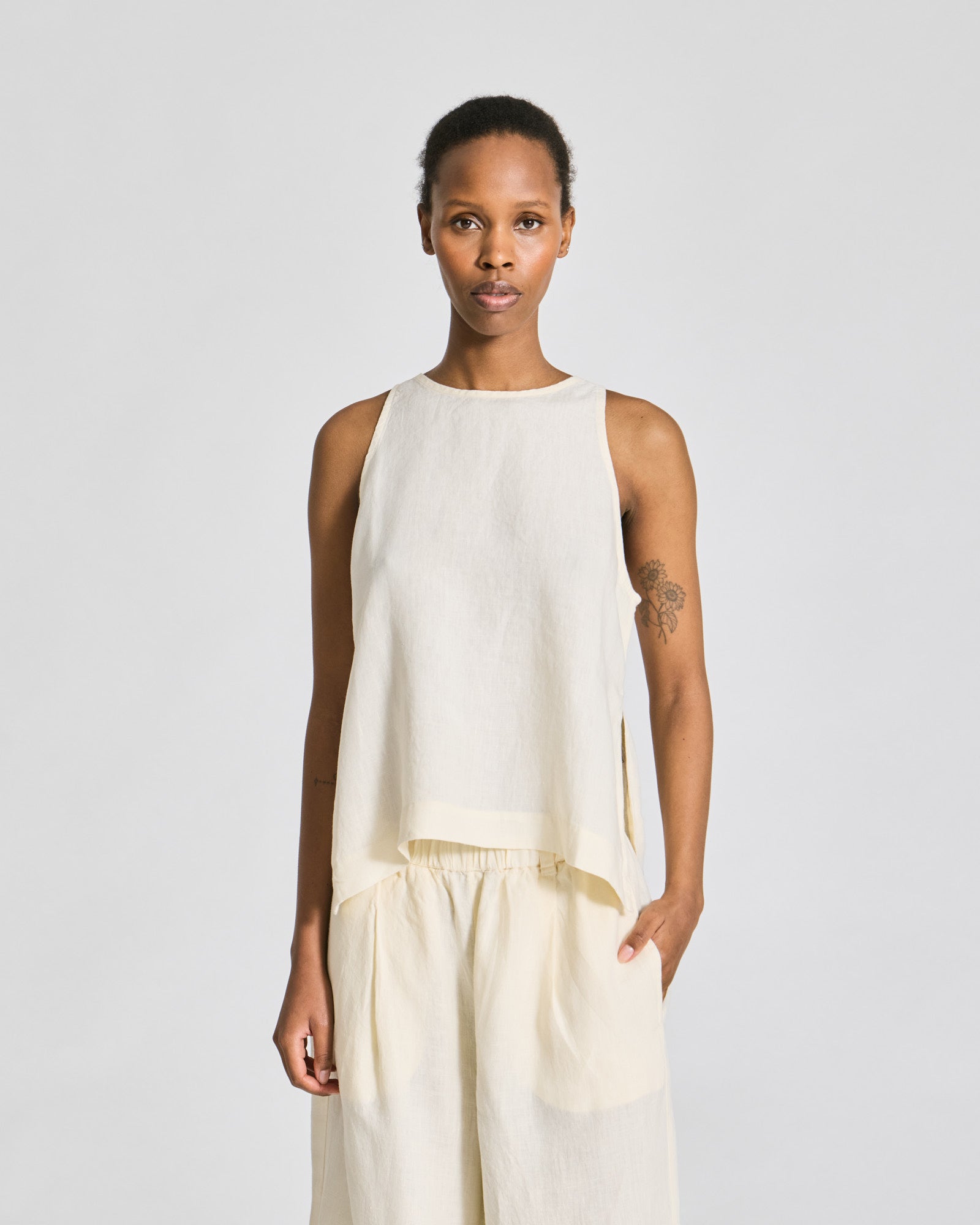 Mia Maya Linen Top GOTS - Whisper White