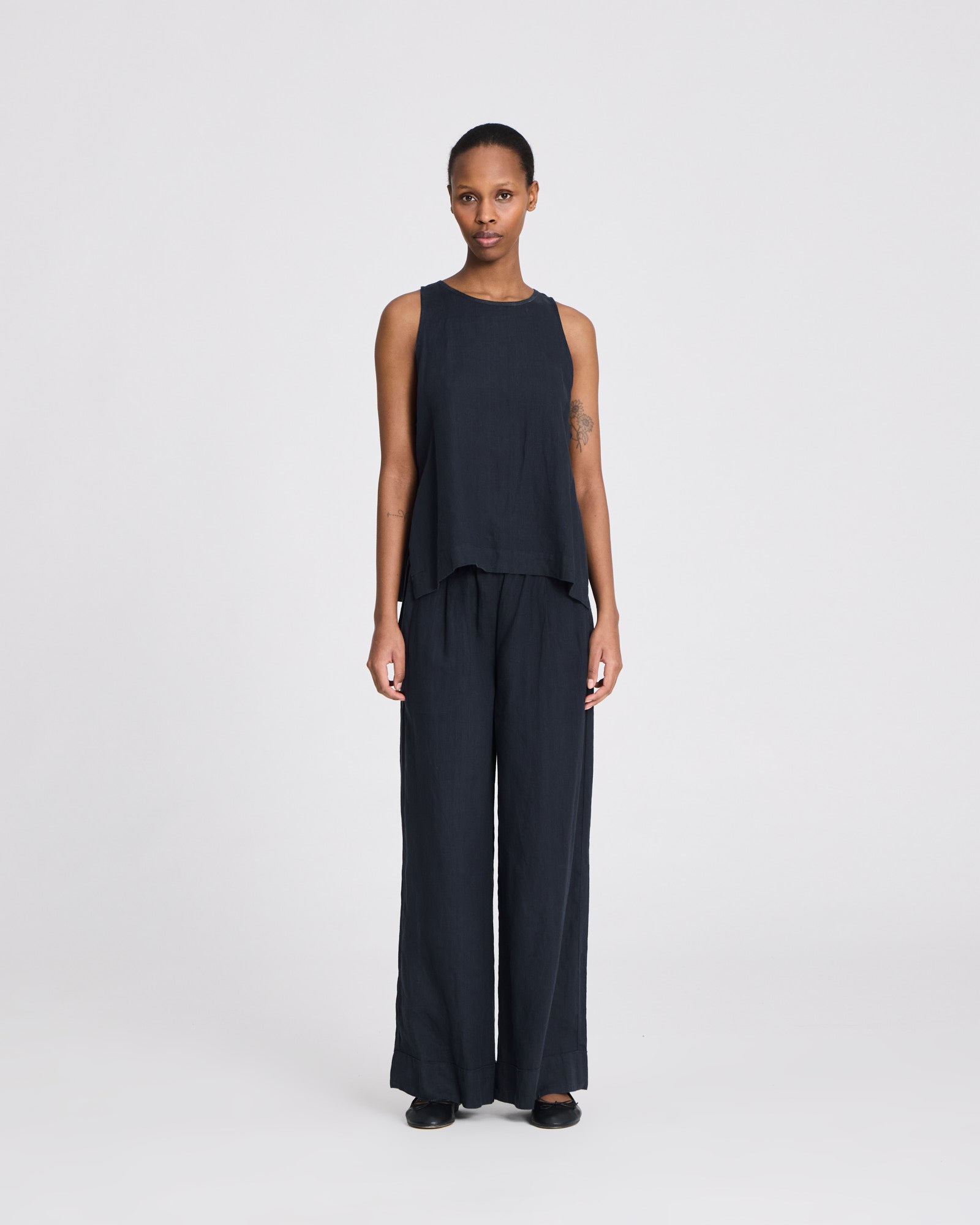 GAI+LISVA Mia Maya Linen Top GOTS Shirts & Blouses 650 Black