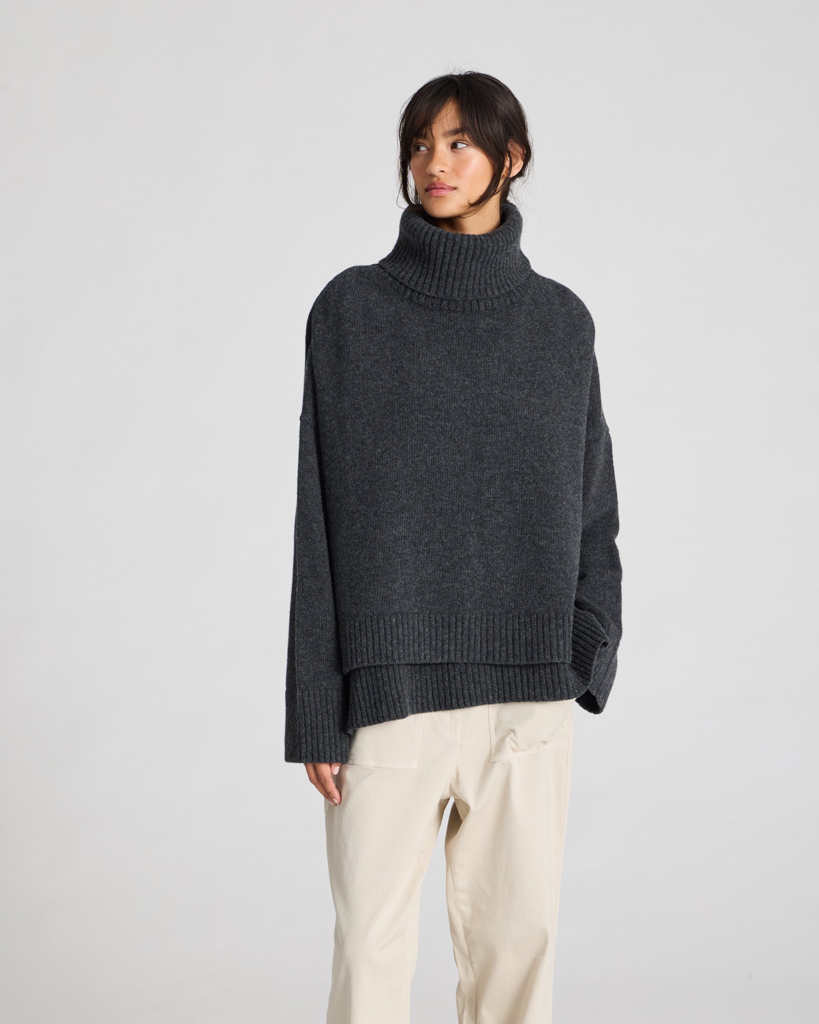 GAI+LISVA Michelle Neck Piece Knit 605 Dark Grey Melangè