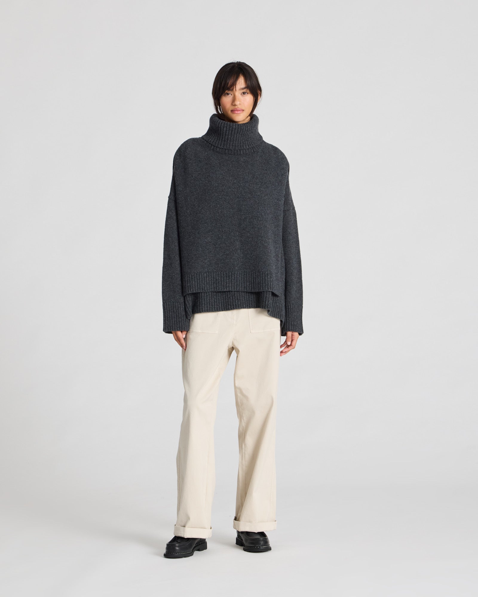 GAI+LISVA Michelle Neck Piece Knit 605 Dark Grey Melangè