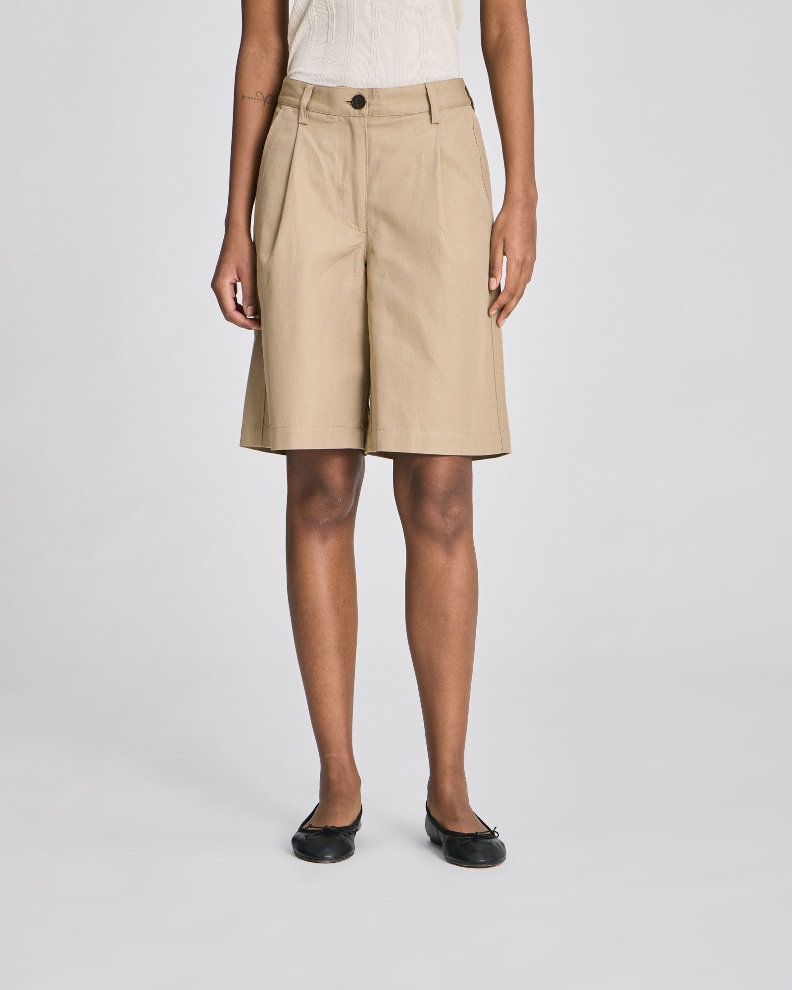 GAI+LISVA Nancy Cotton/Linen Twill Shorts Trousers & Shorts 735 Chinchilla