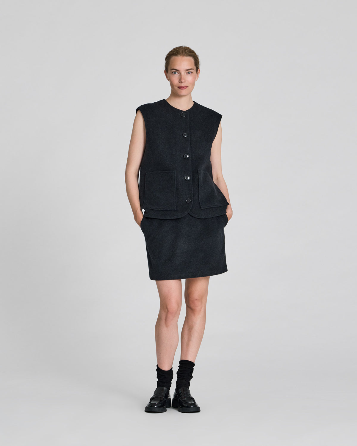 LISVA Naomi Wool Vest Outerwear 766 Koks Melangé